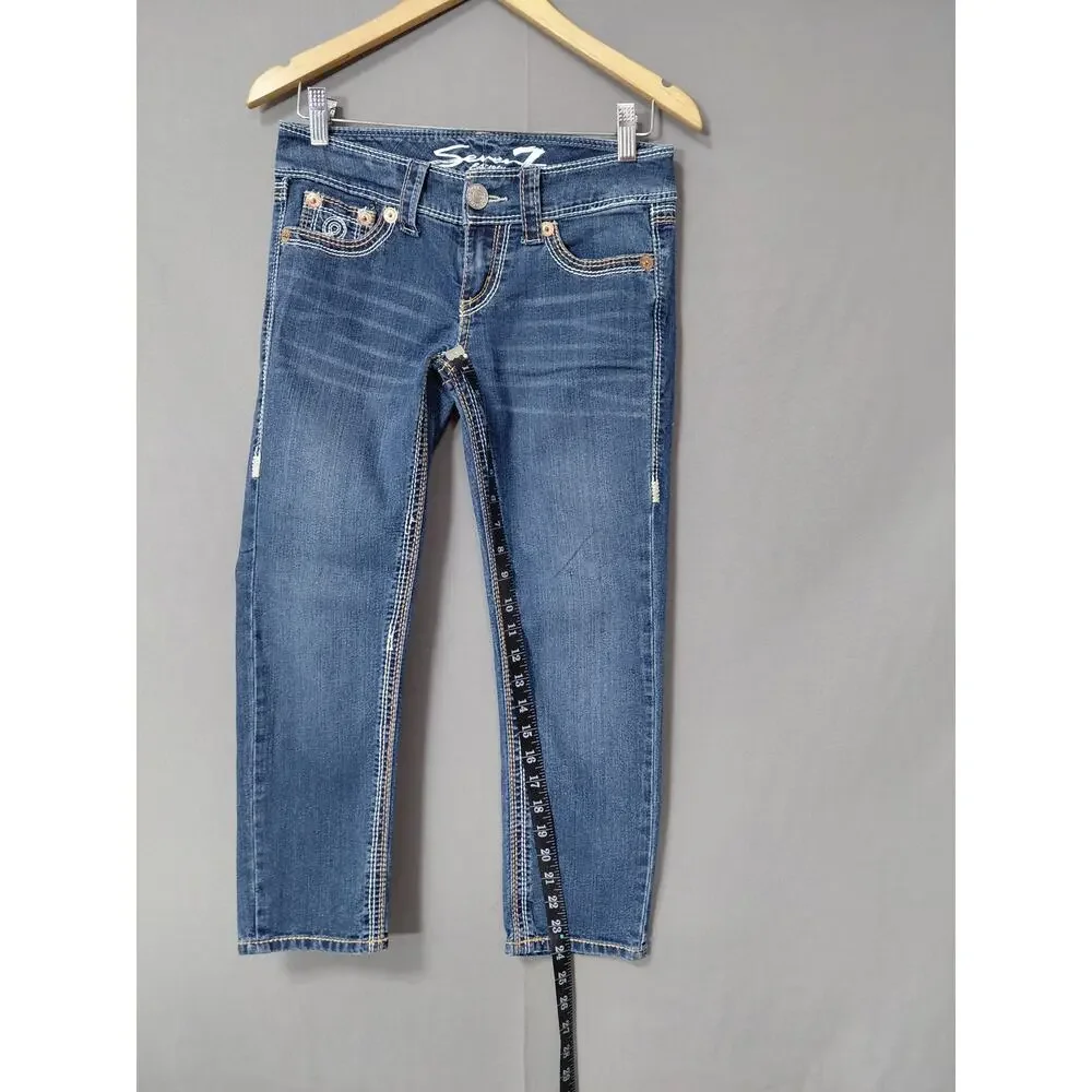 Seven7 Blue Skinny Stretch Jeans Women Size 26